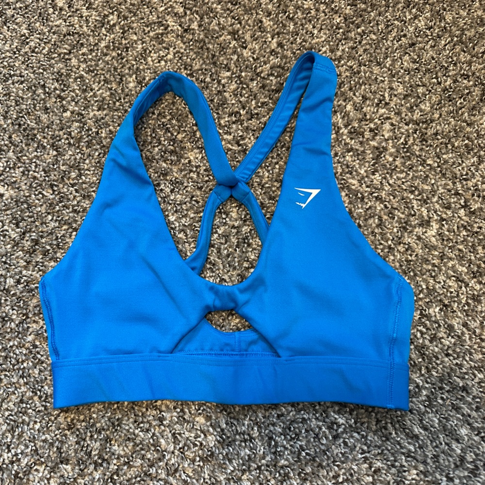 Gymshark Peek A Boo Sports Bra In Barbell Blue Sz Small ($30)